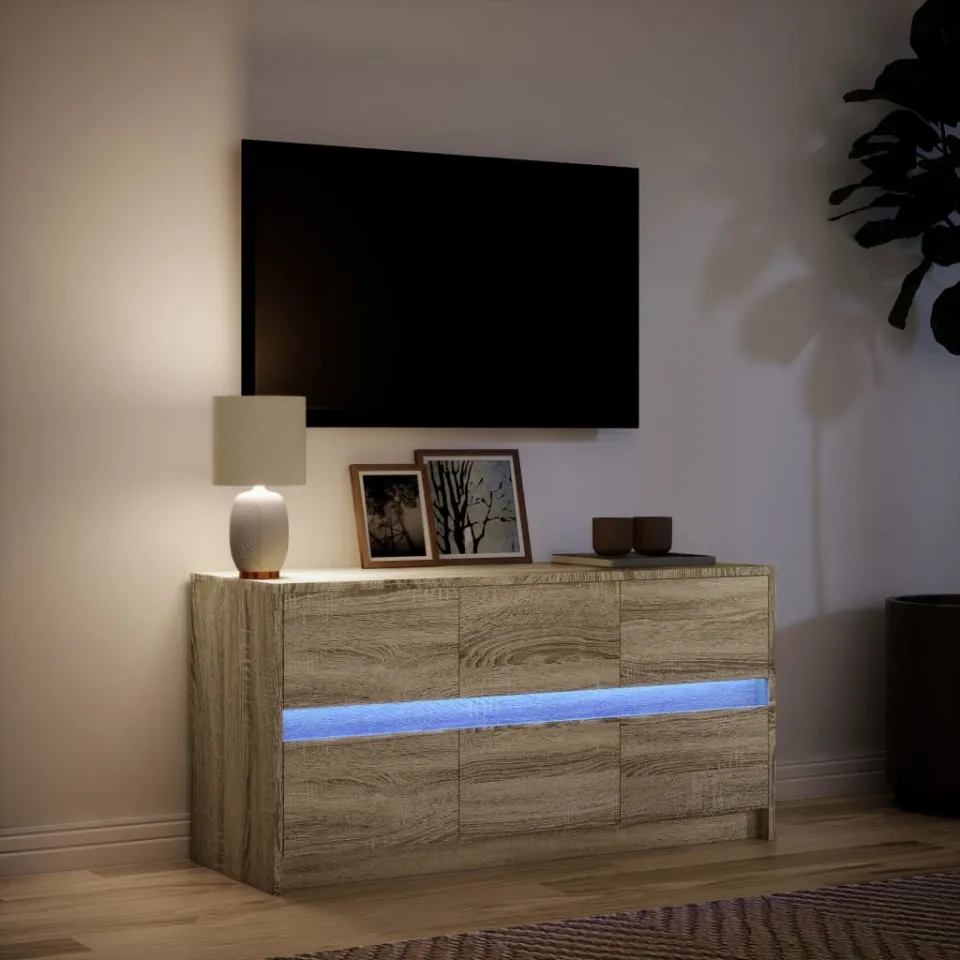 vidaXL Tv-meubel met LED 100x34x50 cm bewerkt hout sonoma eikenkleurig, foto 4