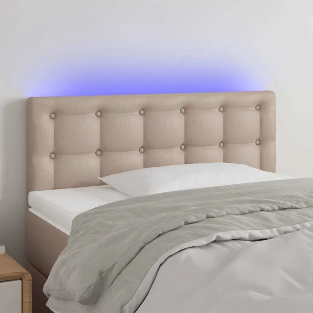 vidaXL Hoofdbord LED 90x5x78/88 cm kunstleer cappuccinokleurig Bruin