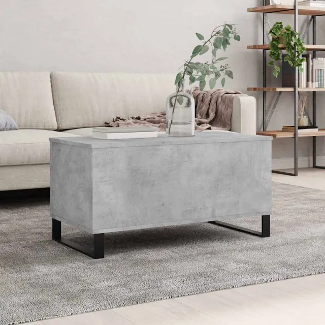 vidaXL Salontafel 90x44,5x45 cm bewerkt hout betongrijs