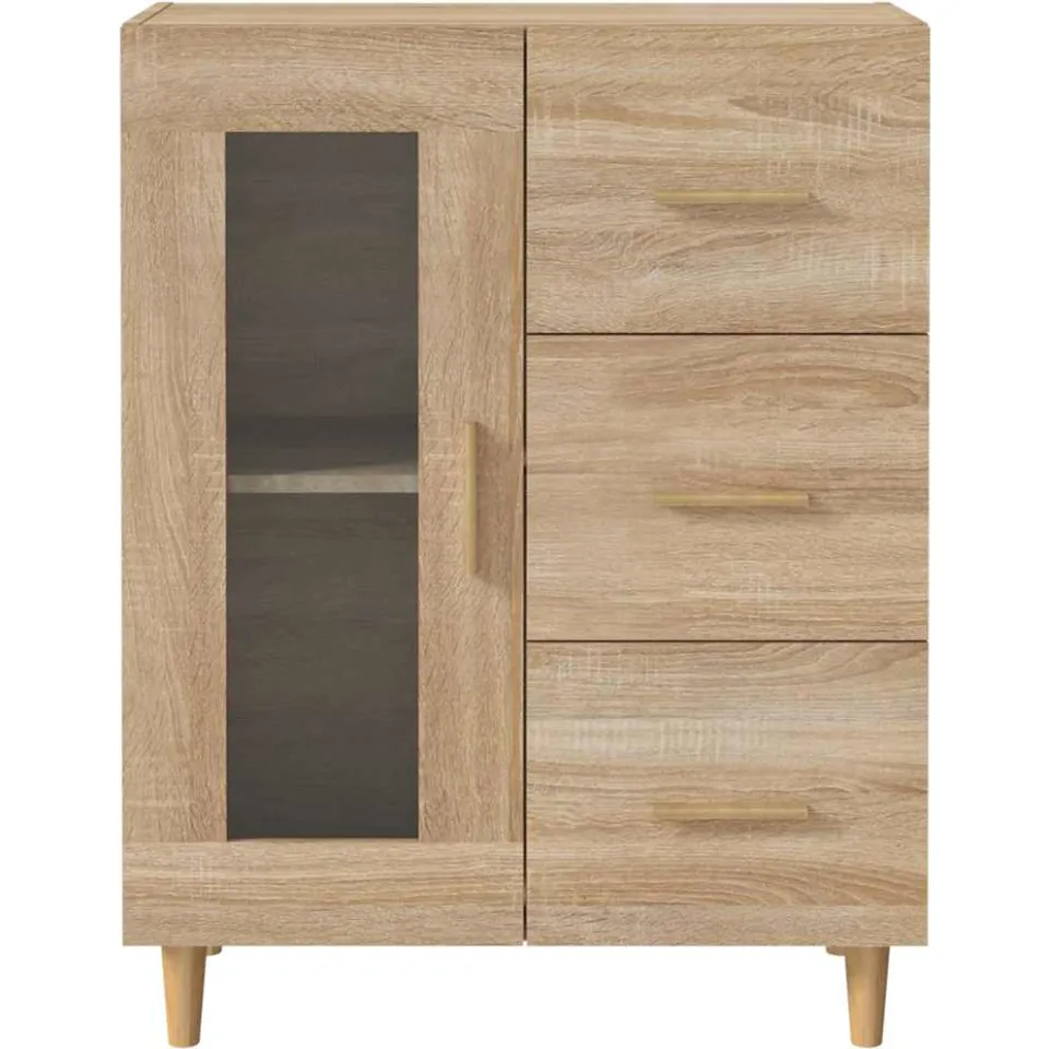 vidaXL Dressoir 69,5x34x90 cm bewerkt hout sonoma eikenkleurig, foto 4