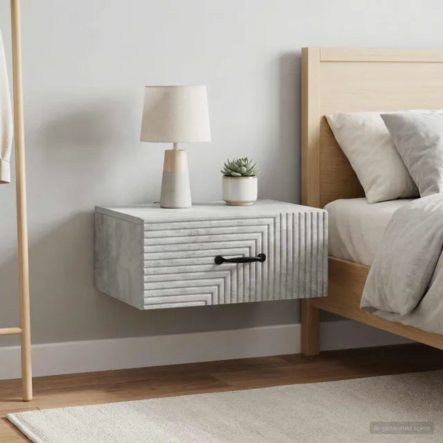 vidaXL Wandbeugel Bedkast 2 st Betongrijs 49 x 34,5 x 20 cm grijs, foto 2