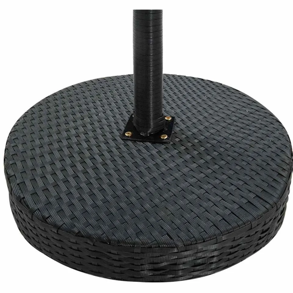 vidaXL Tuintafel 60,5x106 cm poly rattan zwart, foto 3