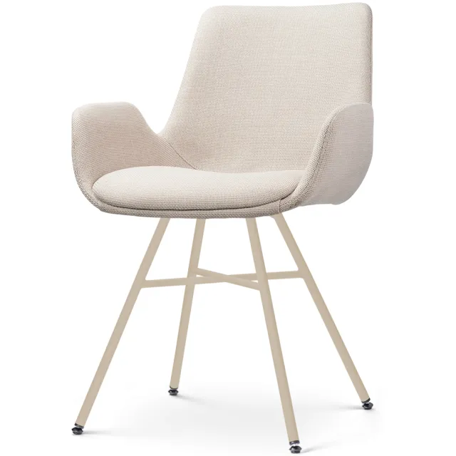 Nolon Noa-Eef eetkamerstoel beige - beige onderstel