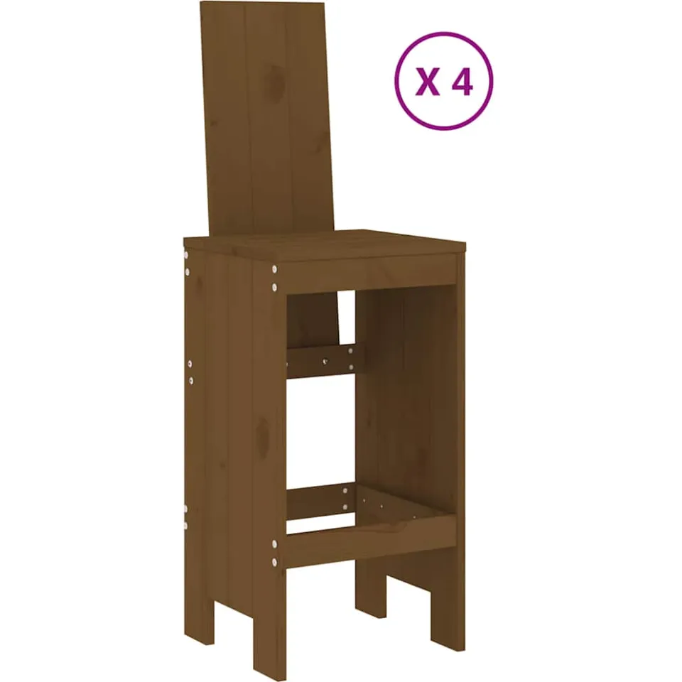 vidaXL 5-delige Tuinbarset massief grenenhout honingbruin bruin, foto 2