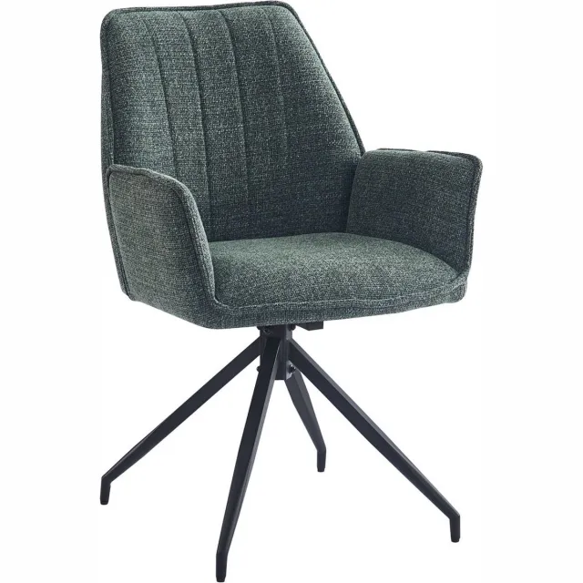 HTfurniture Madison eetkamertafelstoel-Groen-180 graden draaibaar