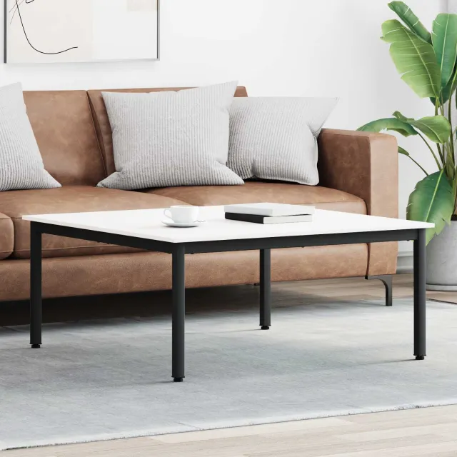 vidaXL Salontafel Wit 100 x 100 x 45 cm Massief grenenhout