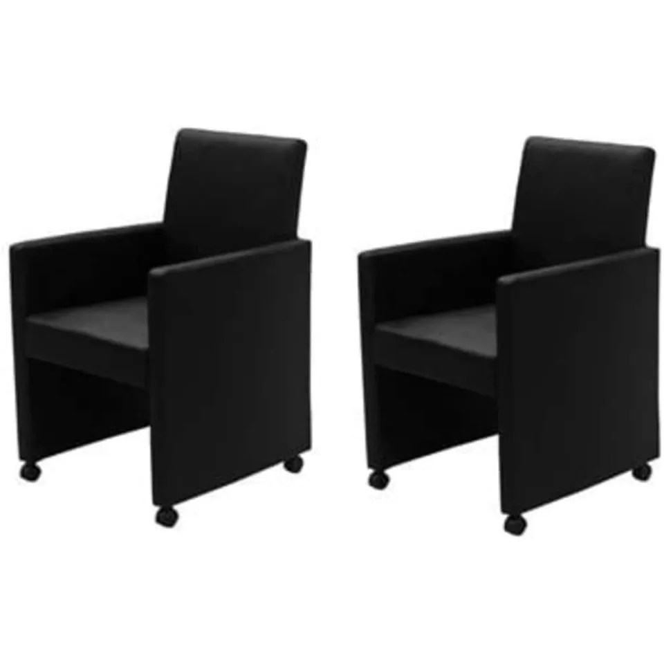 vidaXL Eetkamerstoelen 2 st kunstleer zwart