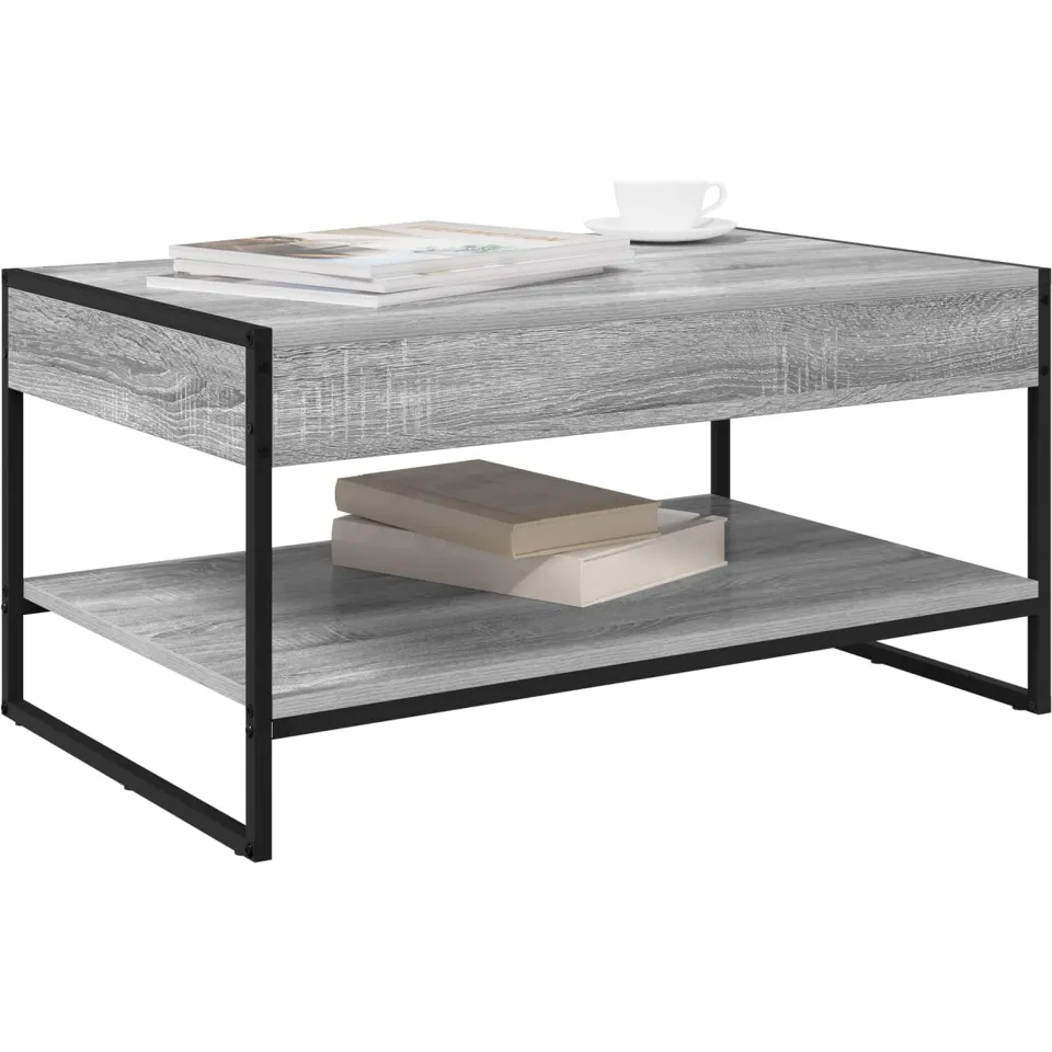 vidaXL Salontafel Grijs Sonoma 80 x 50 x 40 cm Bewerkt hout