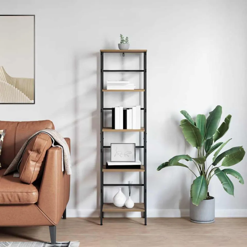 vidaXL Boekenkast 4-laags 40 x 29,5 x 149 cm Bewerkt hout bruin, foto 4