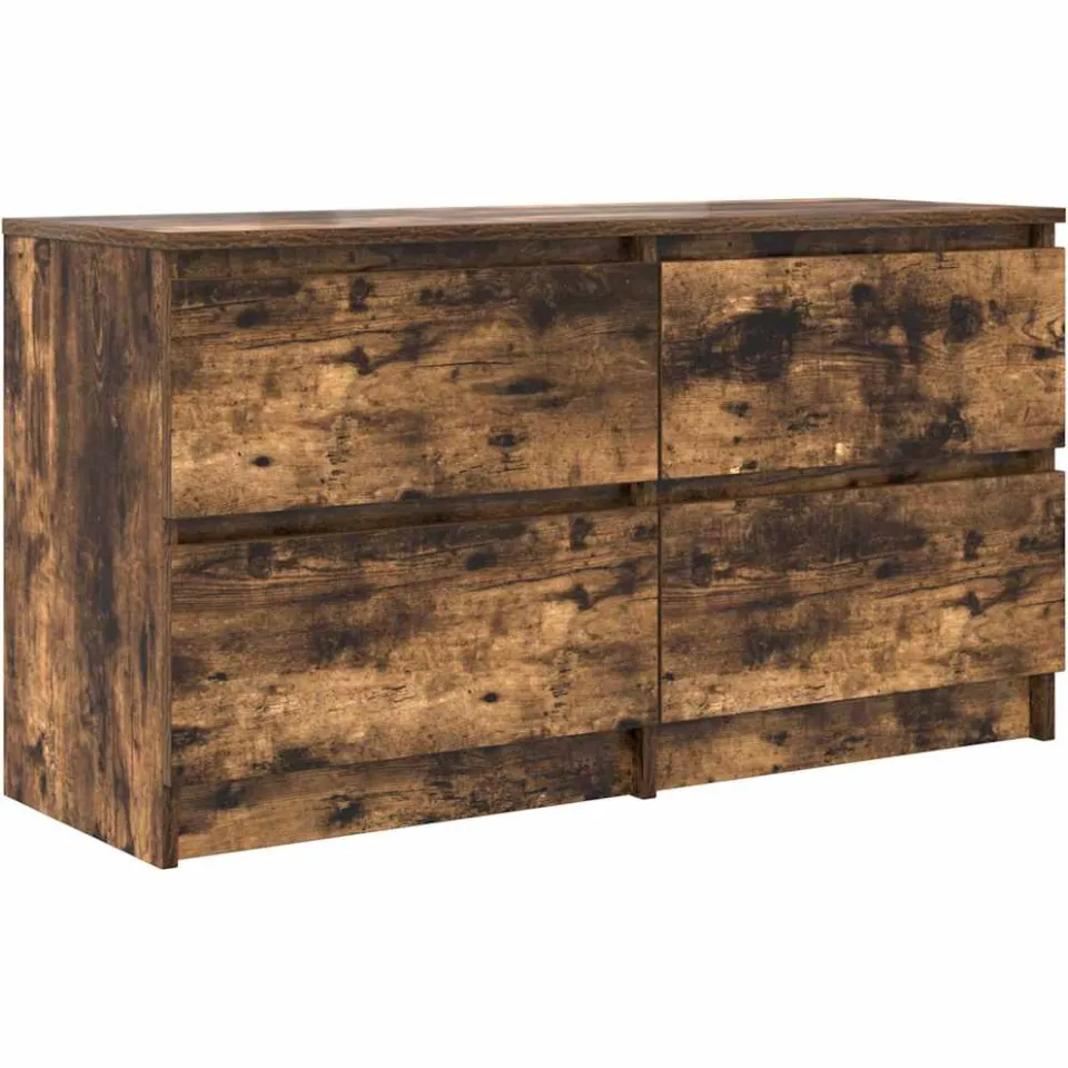 vidaXL Tv-meubel 100x35x54 cm bewerkt hout gerookt eikenkleurig Bruin
