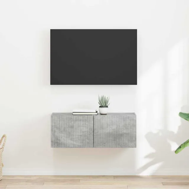 vidaXL TV Wandkast 2 st Betongrijs Bewerkt hout
