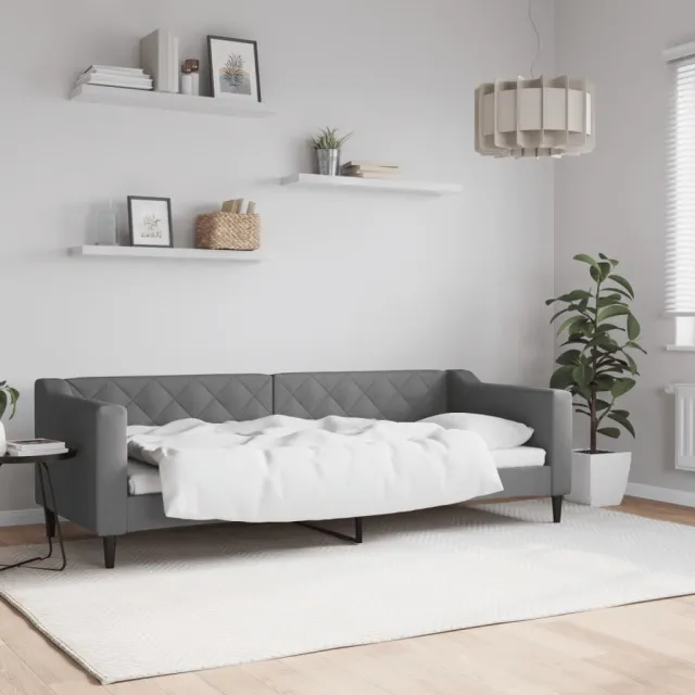 vidaXL Slaapbank 80x200 cm stof donkergrijs grijs