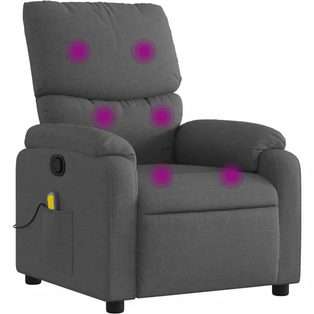 vidaXL Massagestoel - verstelbaar - stof - donkergrijs