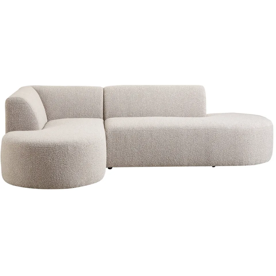 NOUS Living bouclé hoekbank Arles met ronde hoek - beige, foto 3