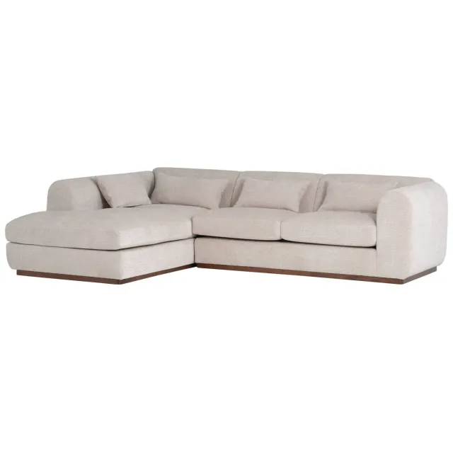 WOOOD Brenvo Hoekbank Links - Structure Velvet - Zand - 73x306x178 sand