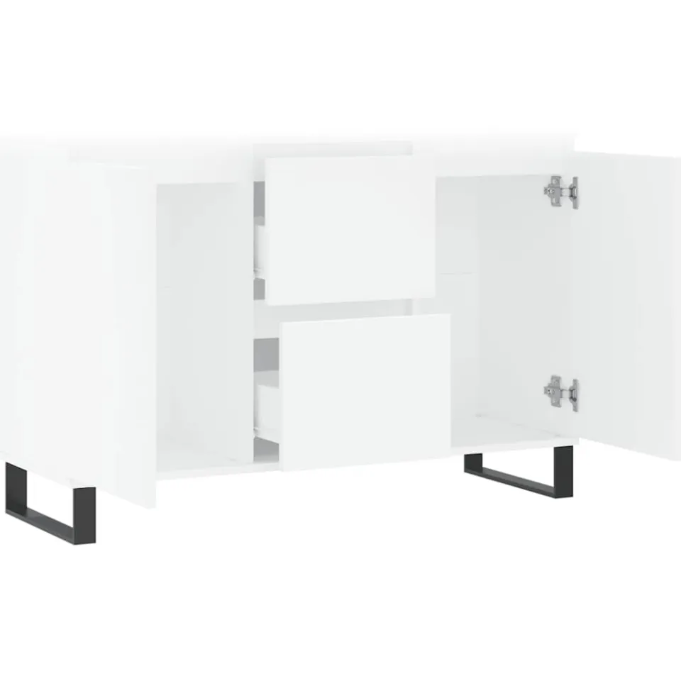 vidaXL Dressoir 101,5x35x70 cm bewerkt hout wit, foto 3