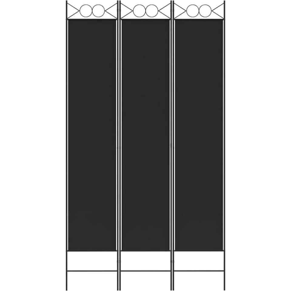 vidaXL Kamerscherm met 3 panelen 120x220 cm stof zwart