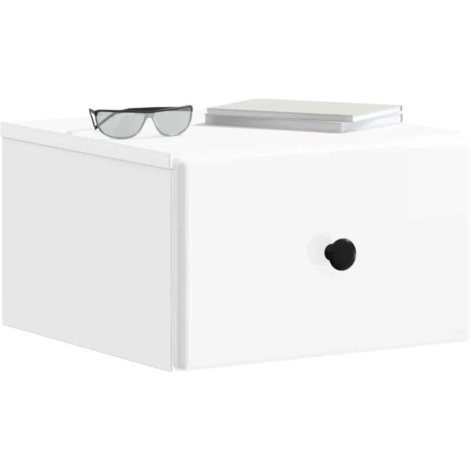 vidaXL Wandbeugel Bedkast 2 st Hoogglans Wit 34,5 x 33 x 20 cm