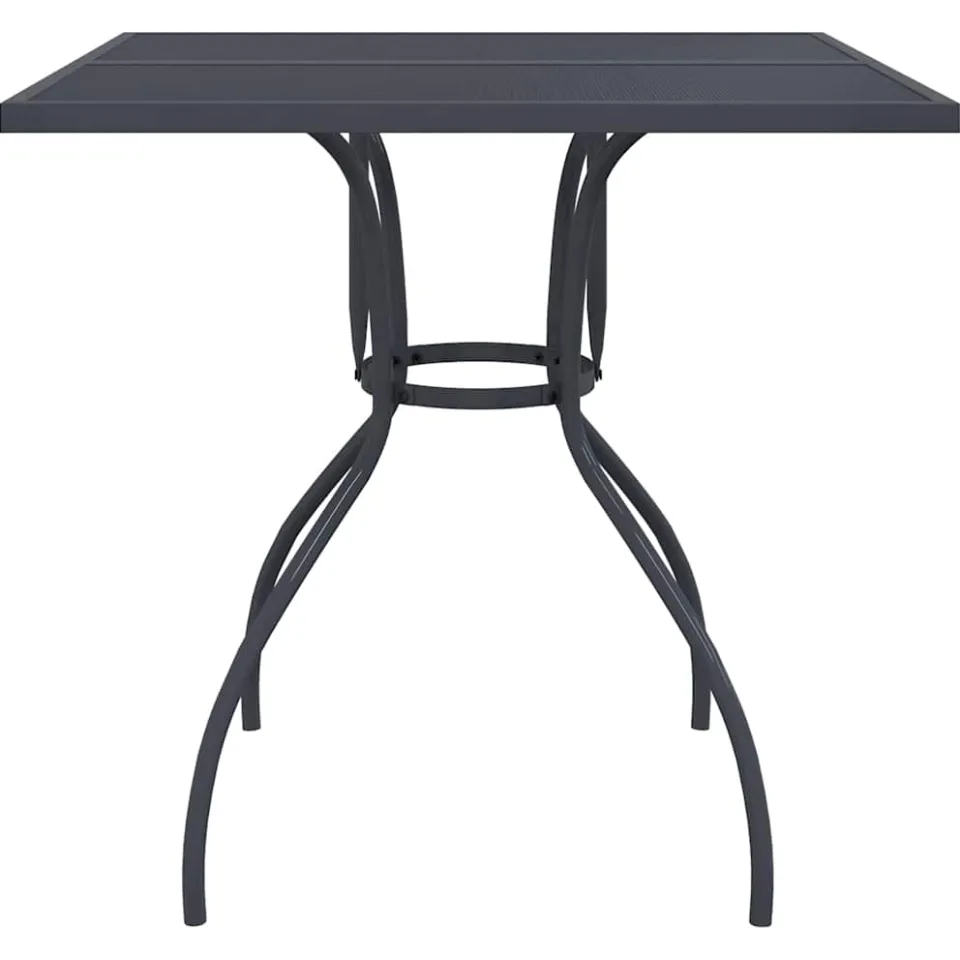 vidaXL Tuintafel 80x80x72,5 cm staal gaas antracietkleurig Anthraciet