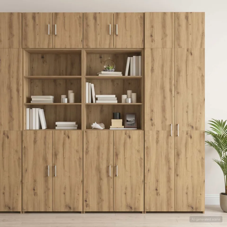 vidaXL Opbergkast met Planken Artisanaal eiken 70 x 42,5 x 225 cm, foto 4