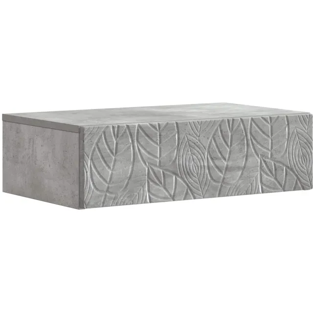vidaXL Wandgemonteerde - Zijtafel - 87,5 - x - 34,5 - x - 17 - cm - Bewerkt - hout Betongrijs