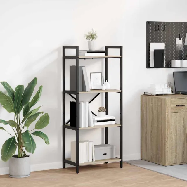vidaXL Boekenkast 4-laags 56 x 34 x 133,5 cm Bewerkt hout Sonoma Eiken, foto 2