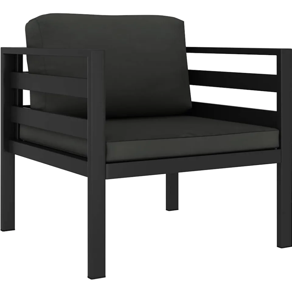 vidaXL 6-delige Loungeset met kussens aluminium antraciet, foto 3