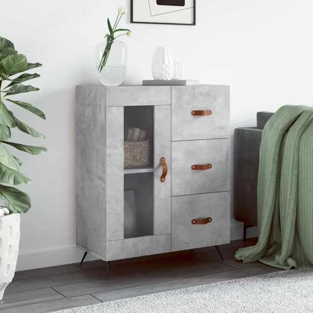 vidaXL Dressoir 69,5x34x90 cm bewerkt hout betongrijs grijs, foto 2