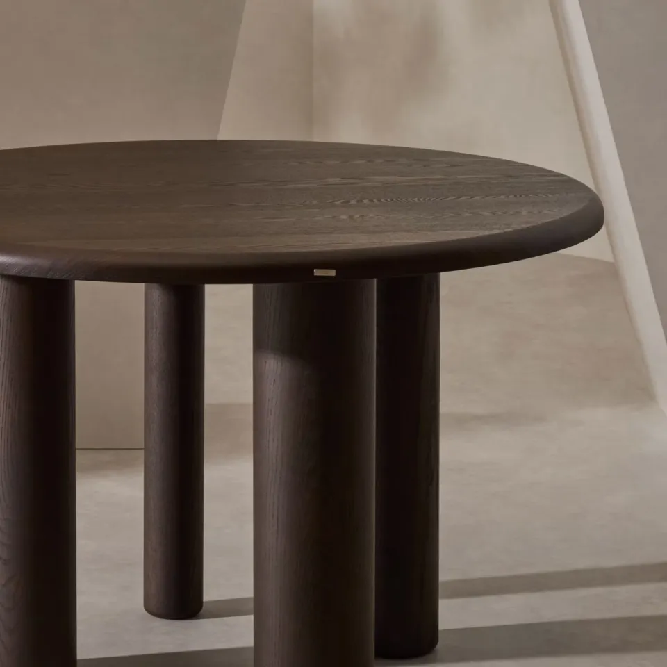 Kave Home Ronde Eettafel 'Mailen' Essen, 120cm, kleur Donkerbruin, foto 4