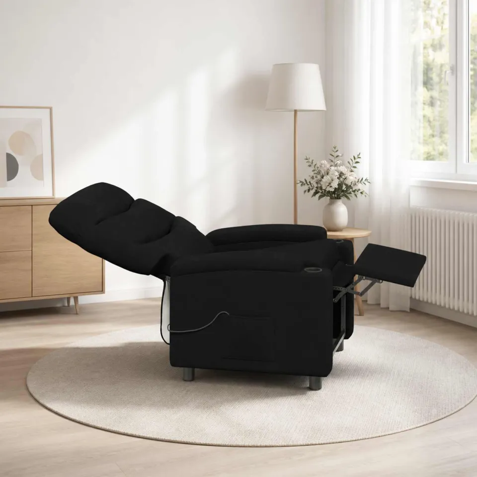 vidaXL Massage-relaxstoel Zwart 75 x 93 x 102 cm Stof, foto 4