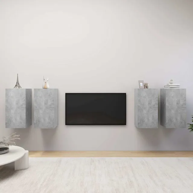 vidaXL Tv-meubelen 4 st 30,5x30x60 cm bewerkt hout betongrijs grijs, foto 2