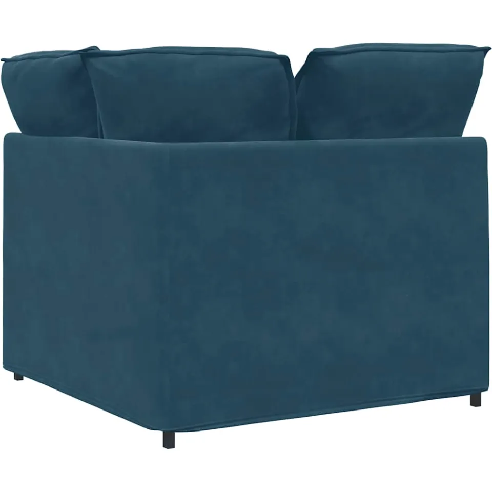 vidaXL Modulaire hoekmodule bank met kussens 100 cm blauw, foto 4