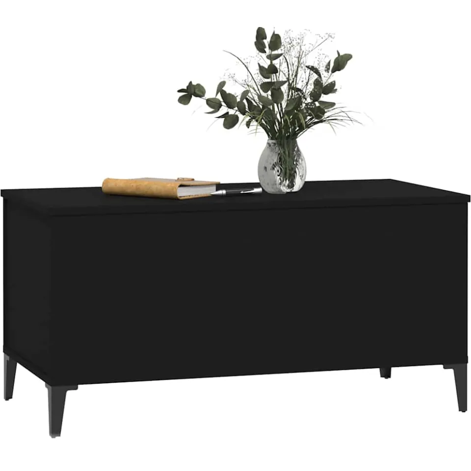 vidaXL Salontafel 90x44,5x45 cm bewerkt hout zwart, foto 3