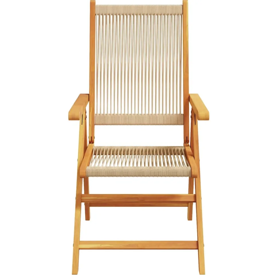 vidaXL 7-delige Tuinset polypropeen en massief hout beige, foto 4