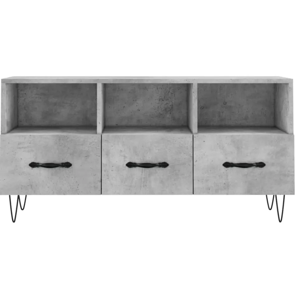 vidaXL Tv-meubel 102x36x50 cm bewerkt hout betongrijs grijs