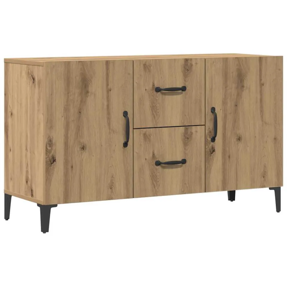 vidaXL Dressoir 100x36x60 cm bewerkt hout artisanaal eikenkleurig