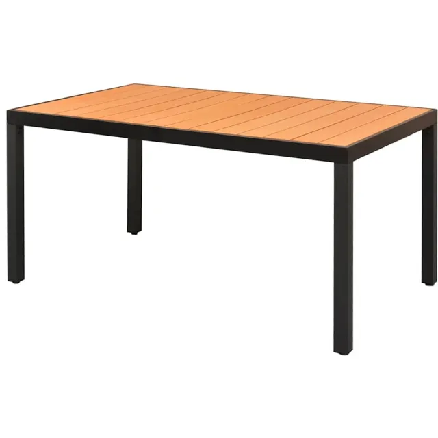 vidaXL Tuintafel 150x90x74 cm aluminium en HKC bruin, foto 2
