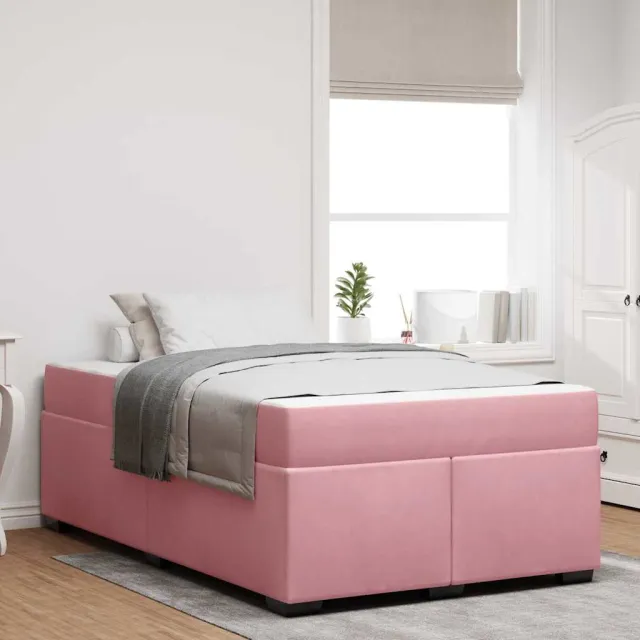 vidaXL Bedframe met matras Roze 120 x 200 cm Stof