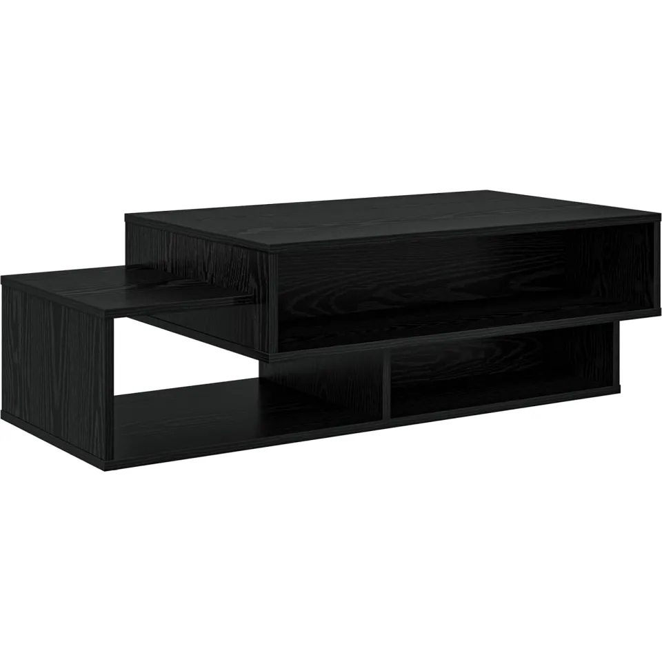 vidaXL Salontafel Zwart Eiken 105 x 50 x 32,5 cm Bewerkt hout, foto 3