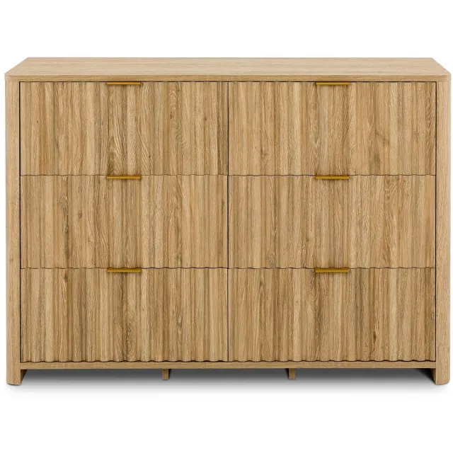 IDIMEX Commode ELLA met 6 lades – eikenhouten afwerking bruin