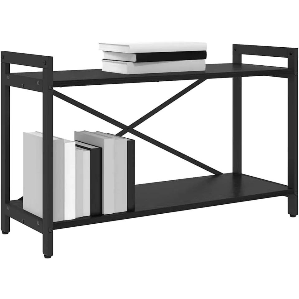 vidaXL Boekenkast 80 x 30 x 50 cm Bewerkt hout Zwart Eiken