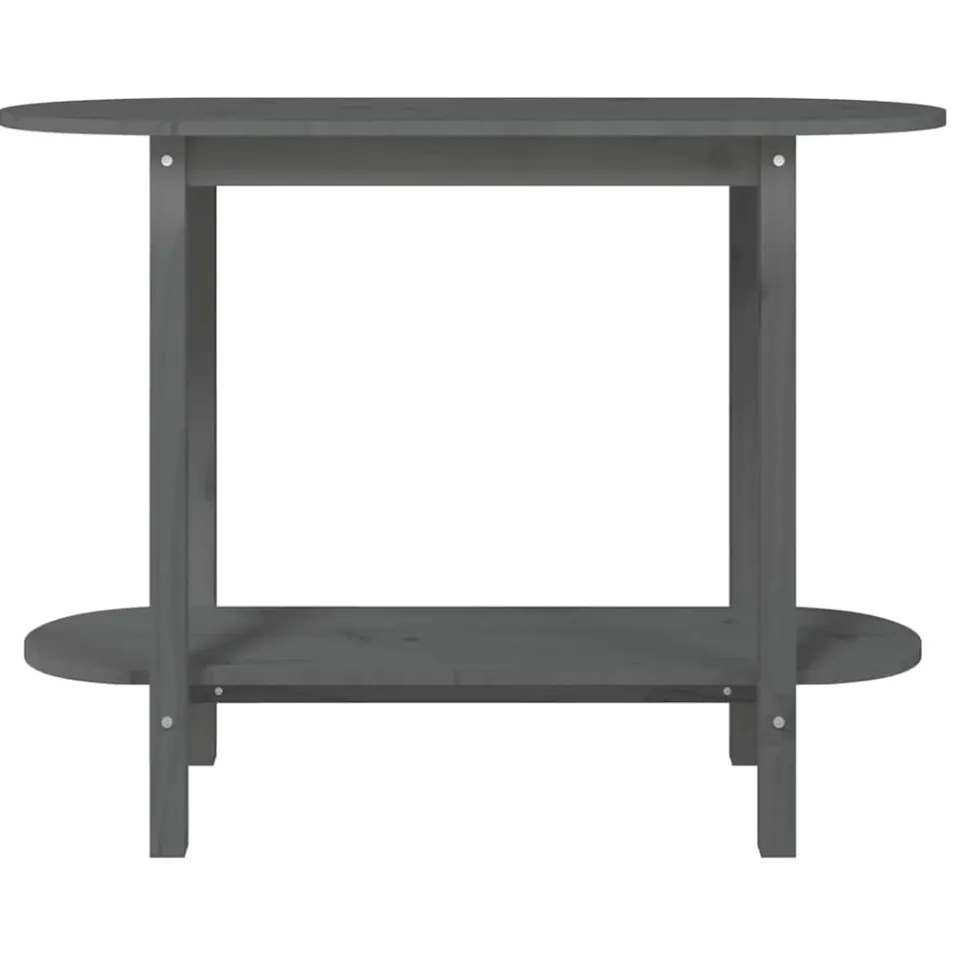 vidaXL Wandtafel 110x40x80 cm massief grenenhout grijs, foto 4