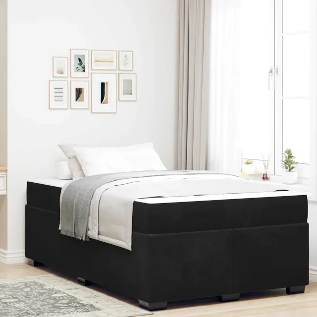 vidaXL Bedframe met matras Zwart 120 x 200 cm Stof