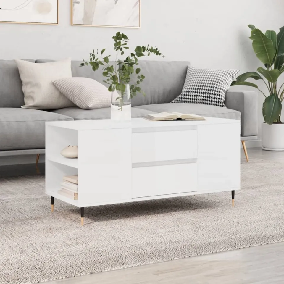 vidaXL Salontafel 102x44,5x50 cm bewerkt hout betongrijs grijs, foto 3