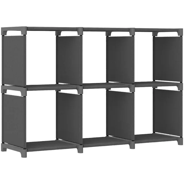 vidaXL Kast met 6 vakken 103x30x72,5 cm stof grijs