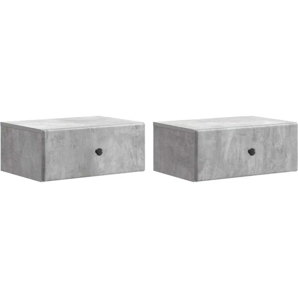 vidaXL Wandbeugel Bedkast 2 st Betongrijs 49 x 34,5 x 20 cm grijs, foto 3