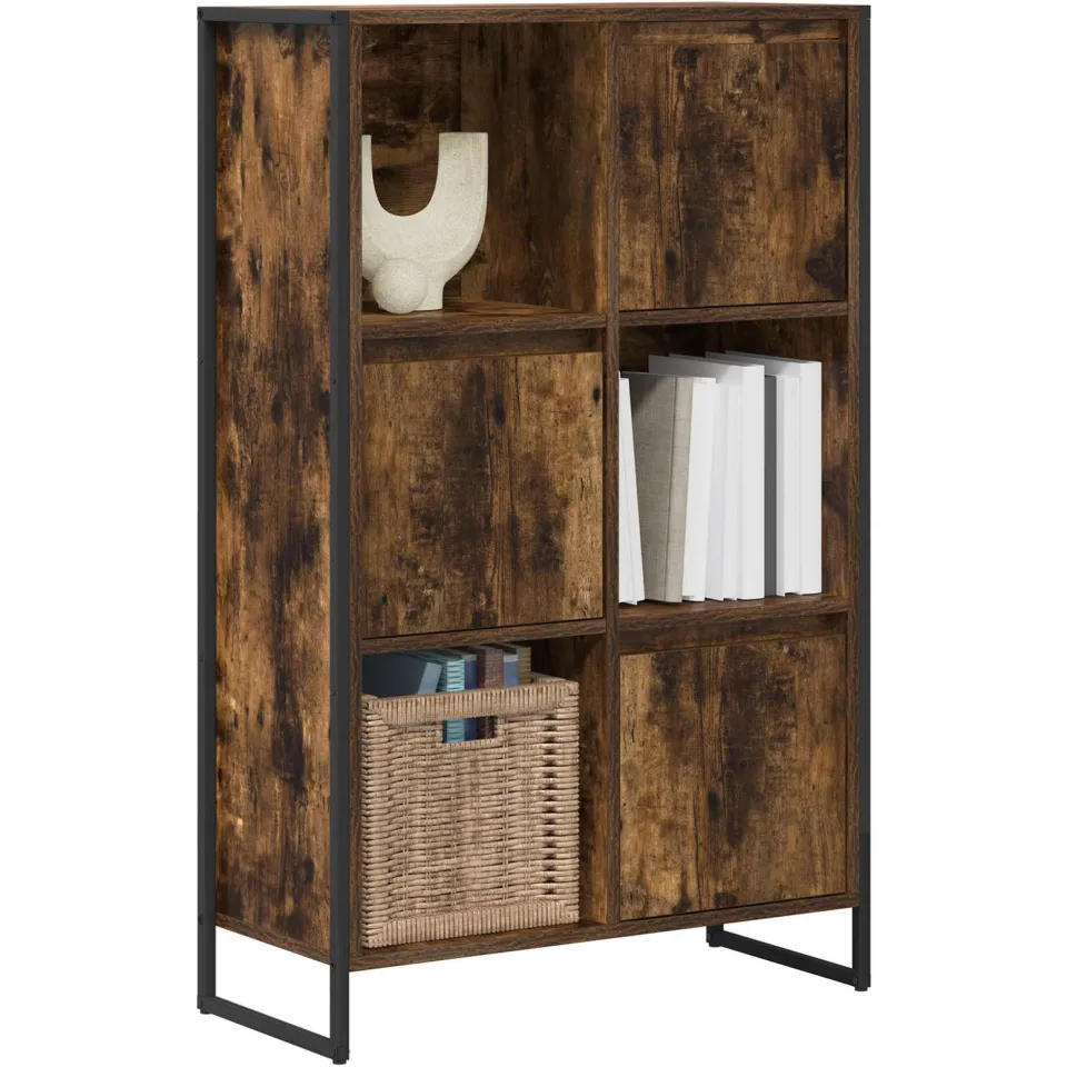 vidaXL Boekenkast Gerookt eiken 68 x 30 x 108 cm Bewerkt hout