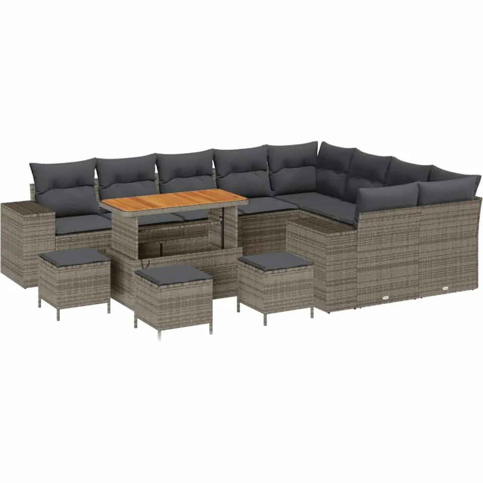 vidaXL Tuin Sofa Set 13 st Grijs poly rattan