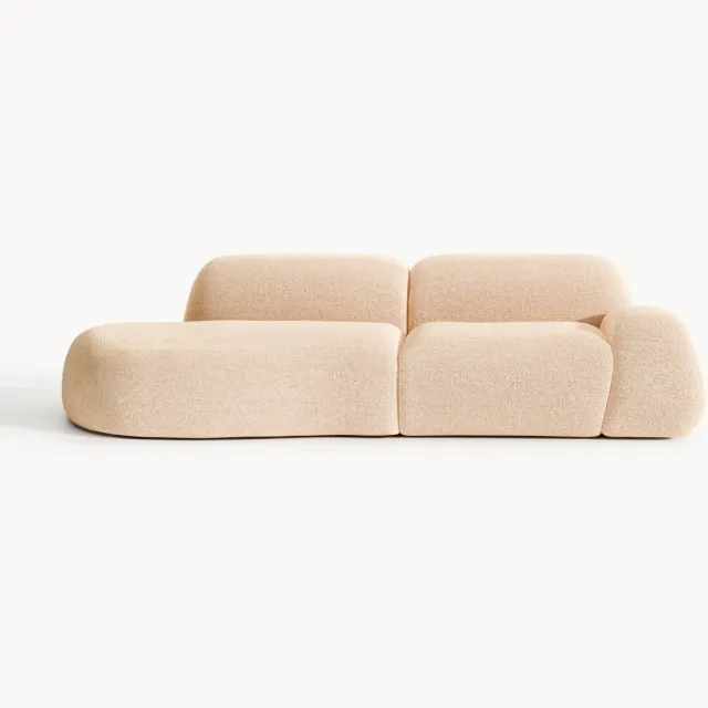 Westwing Collection Modulaire bouclé chaise Wolke (3-zits) Oranje