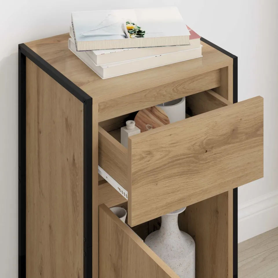 vidaXL Dressoir Artisanaal eiken 43 x 36 x 75,5 cm Bewerkt hout, foto 3